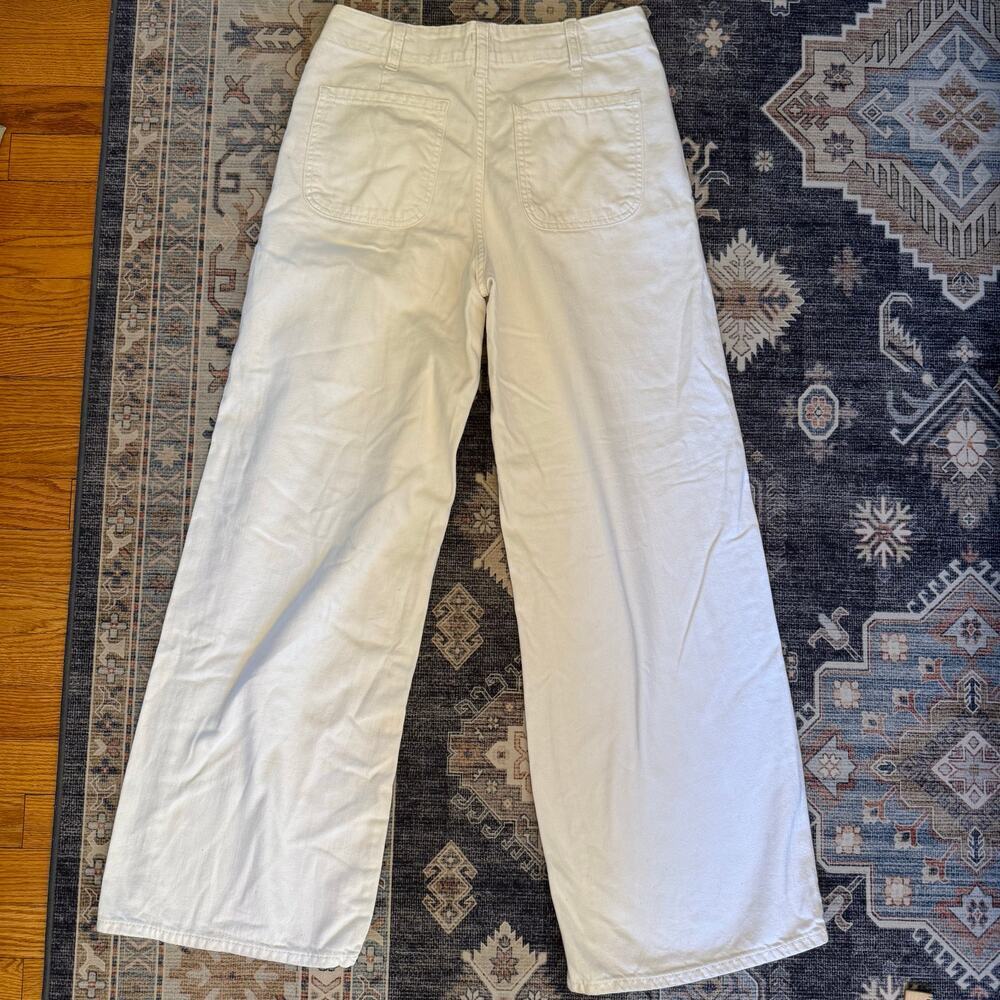 GAP Wearlight High Rise Wide-Leg Jeans with Button-Fly White Women’s Size 28 - Picture 3 of 10